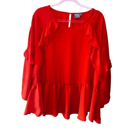 Asos Orange Ruffled Blouse Plus Size 20 Boho Romantic Statement Top Hippie Shirt - Picture 1 of 9